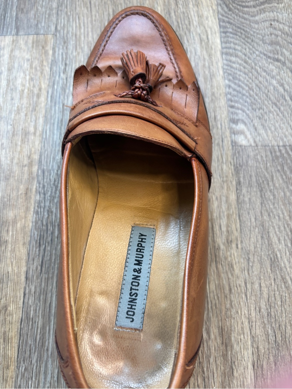 Johnston & Murphy Tan Leather Tassel Kiltie Loafers Mens Size 11 EUC - Picture 12 of 12
